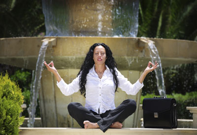 Business woman meditating